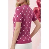 image:imageArachampCloz Womens Wool Blend Short Sleeve Sweater Business Casual Tops  Versatile Soft PillResistant Fall LayeringRose Heart