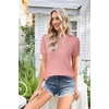 image:imageArachampCloz Womens Wool Blend Short Sleeve Sweater Business Casual Tops  Versatile Soft PillResistant Fall LayeringSakura Pink