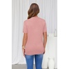 image:imageArachampCloz Womens Wool Blend Short Sleeve Sweater Business Casual Tops  Versatile Soft PillResistant Fall LayeringSakura Pink