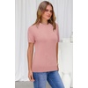 image:imageArachampCloz Womens Wool Blend Short Sleeve Sweater Business Casual Tops  Versatile Soft PillResistant Fall LayeringSakura Pink