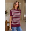 image:imageArachampCloz Womens Wool Blend Short Sleeve Sweater Business Casual Tops  Versatile Soft PillResistant Fall LayeringWine5192