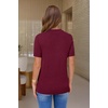 image:imageArachampCloz Womens Wool Blend Short Sleeve Sweater Business Casual Tops  Versatile Soft PillResistant Fall LayeringWine5192